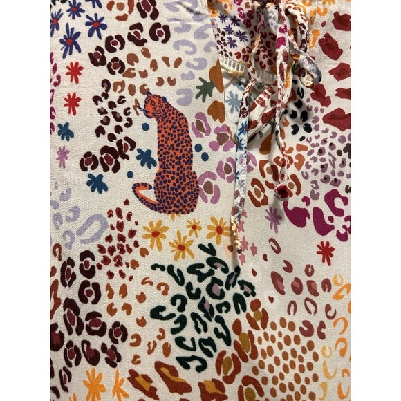 Emily Lovelock Eva Floral Animal Pattern Blouse Size 8-10 Boho Preppy Designer - Picture 3 of 6